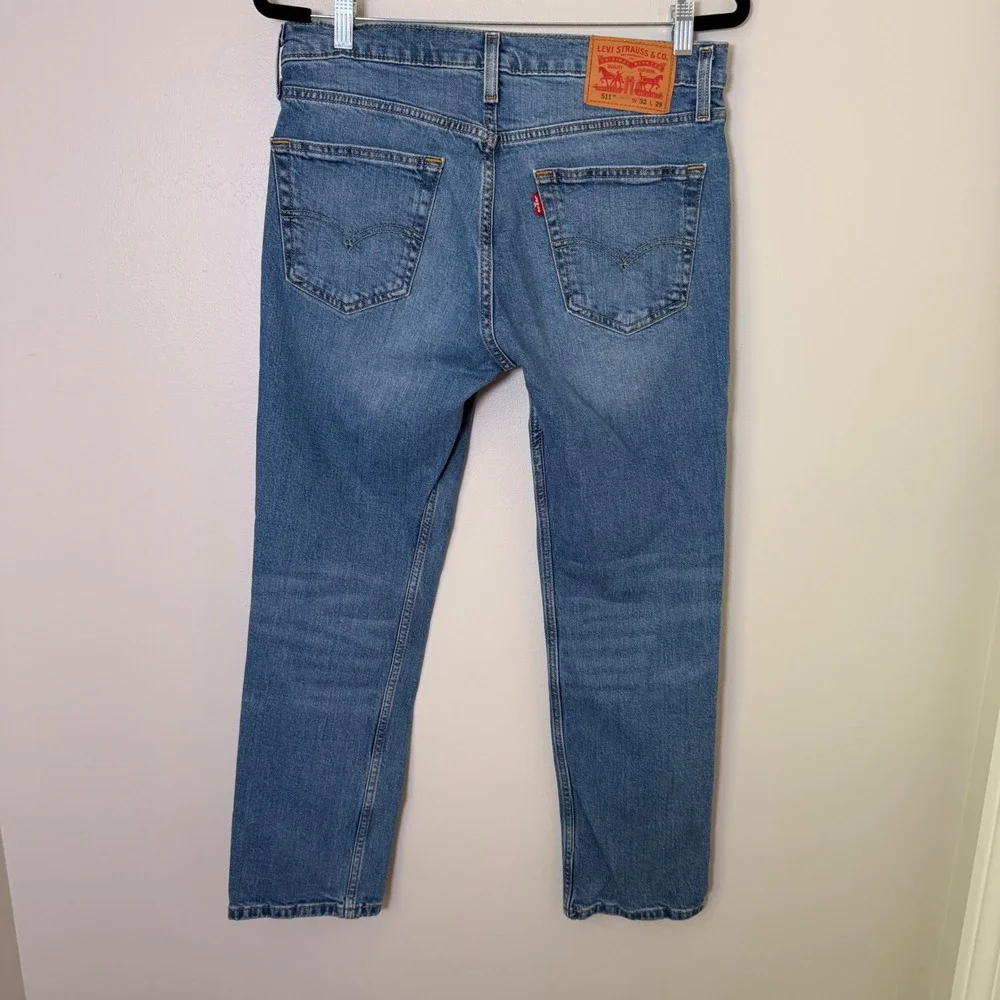 Levi's 511 Classic Slim Fit 32x29 Mens Blue Jean Medium Wash Clean Denim Casual